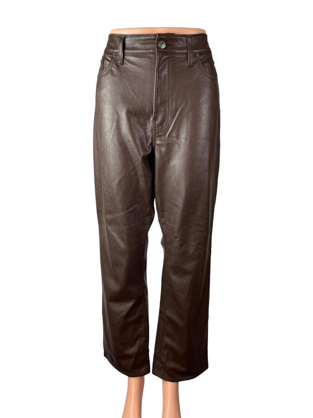 Old Navy Brown Faux Leather Boot Cut Pants